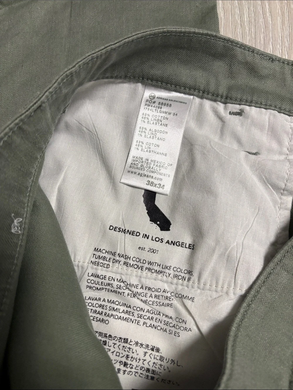 🔥BUNDLESALE Mens 38/34 Ag Adriano Goldschmied Olive Green Chinos Khaki Pants